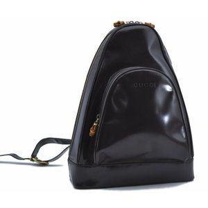 Gucci Messenger Triangular Two Way Messengerbackpack With Pocket Purple Patent L